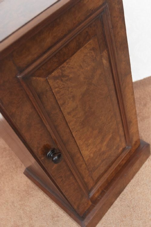 VICTORIAN BEDSIDE CUPBOARD IN BURR WALNUT - ADDITIONAL PHOTO 2