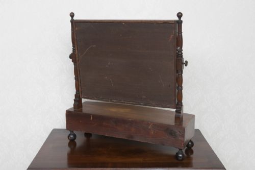 GEORGIAN BOW FRONT BOX MIRROR WITH THREE DRAWERS - ADDITIONAL PHOTO 6