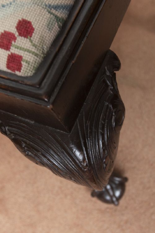 VERY STURDY LATE 18TH CENTURY MAHOGANY STOOL WITH CABRIOLET LEGS - ADDITIONAL PHOTO 4