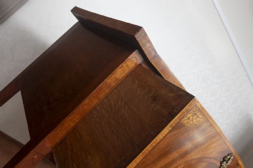 GEORGIAN MAHOGANY BOW FRONT SIDEBOARD WITH WONDERFUL INLAY - ADDITIONAL PHOTO 7