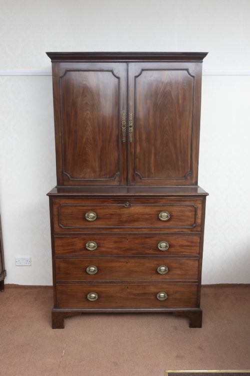 extremely fine george iii mahogany secretaire bookcase - CATEGORY: ANTIQUE CUPBOARDS - DATED 1800