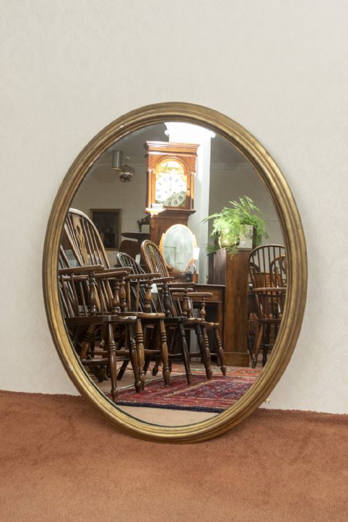 good large oval victorian mirror - CATEGORY: ANTIQUE MIRRORS - DATED 19TH CENTURY