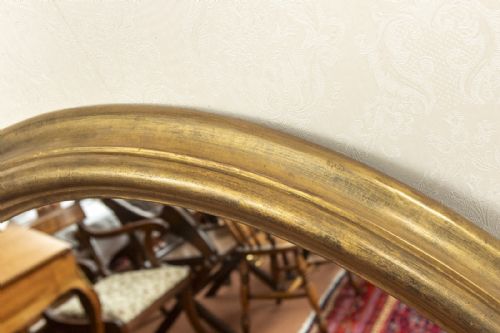 GOOD LARGE OVAL VICTORIAN MIRROR - ADDITIONAL PHOTO 1