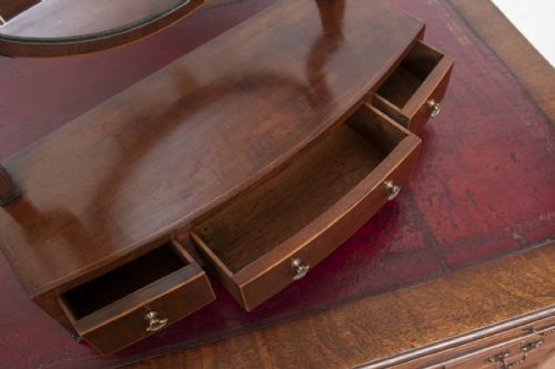 SMALL ANTIQUE BOWFRONT BOX DRESSING MIRROR - ADDITIONAL PHOTO 1