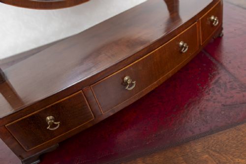 SMALL ANTIQUE BOWFRONT BOX DRESSING MIRROR - ADDITIONAL PHOTO 2