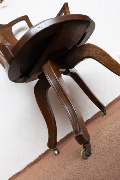 VINTAGE OFFICE CHAIR IN OAK WITH A REVOLVING MOVEMENT - ADDITIONAL PHOTO 3