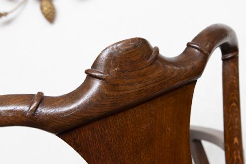 VINTAGE OFFICE CHAIR IN OAK WITH A REVOLVING MOVEMENT - ADDITIONAL PHOTO 7