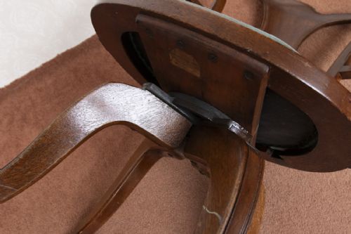 VINTAGE OFFICE CHAIR IN OAK WITH A REVOLVING MOVEMENT - ADDITIONAL PHOTO 8
