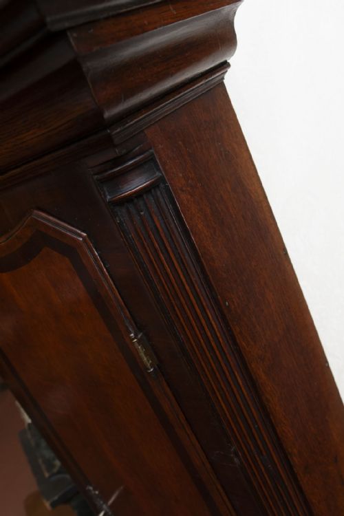 OAK CASED EIGHT DAY GRANDFATHER CLOCK - ADDITIONAL PHOTO 2
