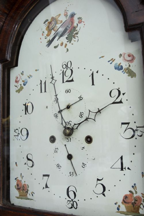 OAK CASED EIGHT DAY GRANDFATHER CLOCK - ADDITIONAL PHOTO 3