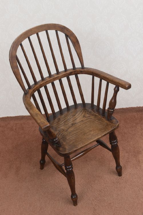 VERY GOOD ANTIQUE CHILD'S WINDSOR CHAIR IN ASH - ADDITIONAL PHOTO 2