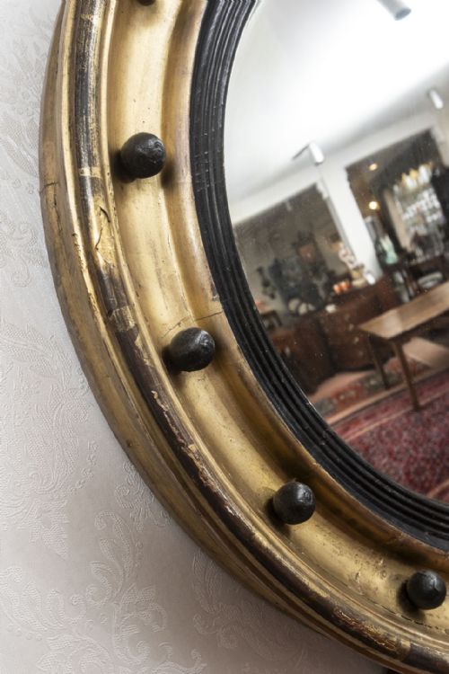 REGENCY PERIOD GILDED CONVEX MIRROR - ADDITIONAL PHOTO 2