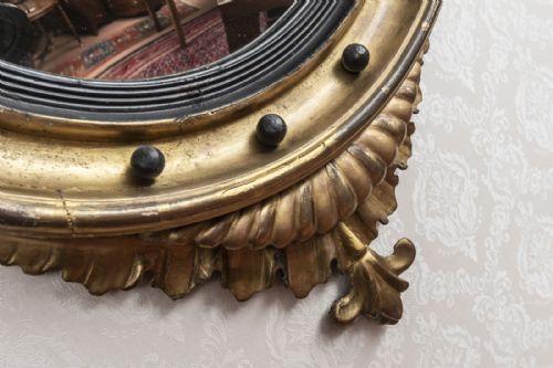 REGENCY PERIOD GILDED CONVEX MIRROR - ADDITIONAL PHOTO 3