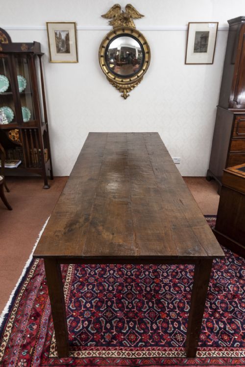 VINTAGE OAK FARMHOUSE TABLE TO SEAT EIGHT TO TEN PEOPLE - ADDITIONAL PHOTO 2