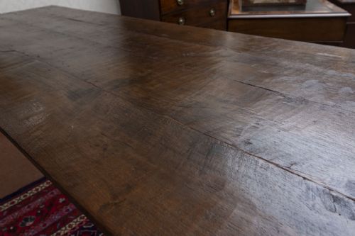 VINTAGE OAK FARMHOUSE TABLE TO SEAT EIGHT TO TEN PEOPLE - ADDITIONAL PHOTO 6