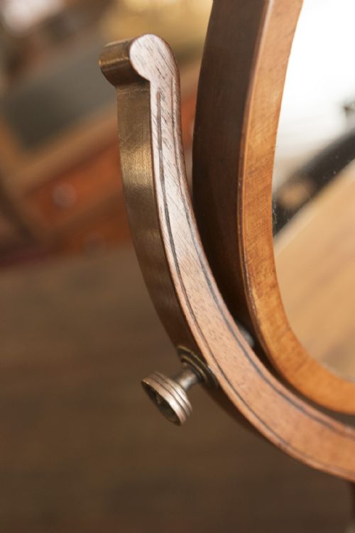 MAHOGANY BOW FRONT 'BOX' DRESSING MIRROR - ADDITIONAL PHOTO 3