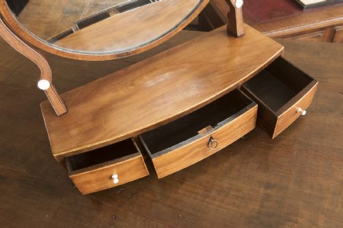 MAHOGANY BOW FRONT 'BOX' DRESSING MIRROR - ADDITIONAL PHOTO 5