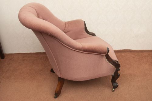 VICTORIAN CABRIOLET LEGROSEWOOD FRAMED ARMCHAIR - ADDITIONAL PHOTO 7
