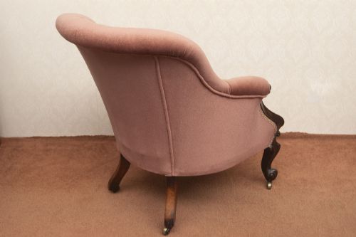 VICTORIAN CABRIOLET LEGROSEWOOD FRAMED ARMCHAIR - ADDITIONAL PHOTO 8