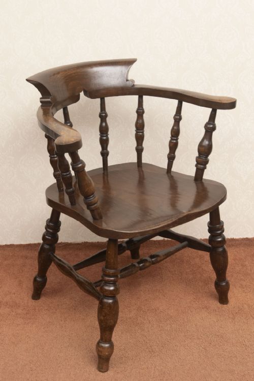 good nineteenth century smokers bow chair - CATEGORY: ANTIQUE CHAIRS - DATED 19TH CENTURY