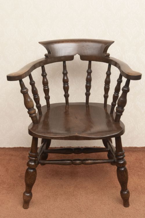 GOOD NINETEENTH CENTURY SMOKERS BOW CHAIR - ADDITIONAL PHOTO 1
