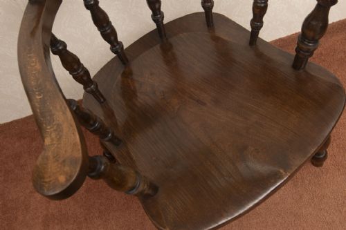 GOOD NINETEENTH CENTURY SMOKERS BOW CHAIR - ADDITIONAL PHOTO 2