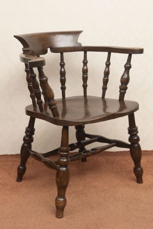 GOOD NINETEENTH CENTURY SMOKERS BOW CHAIR - ADDITIONAL PHOTO 3