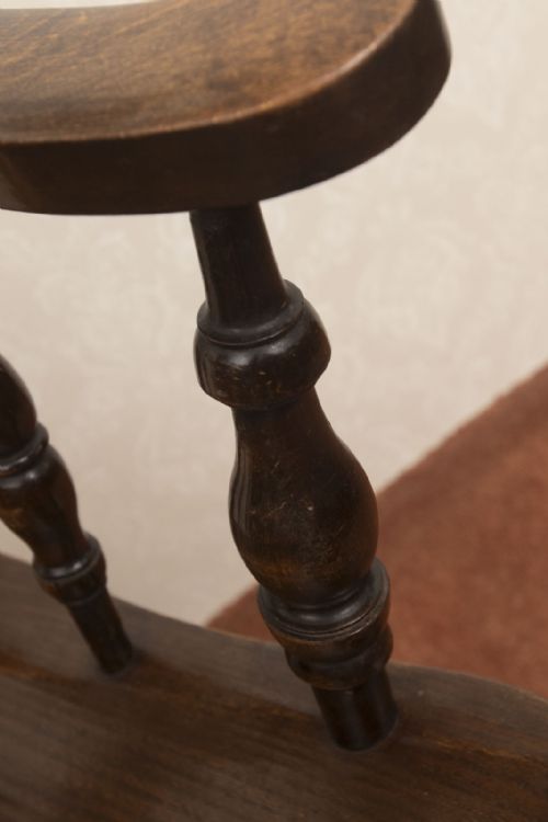GOOD NINETEENTH CENTURY SMOKERS BOW CHAIR - ADDITIONAL PHOTO 4