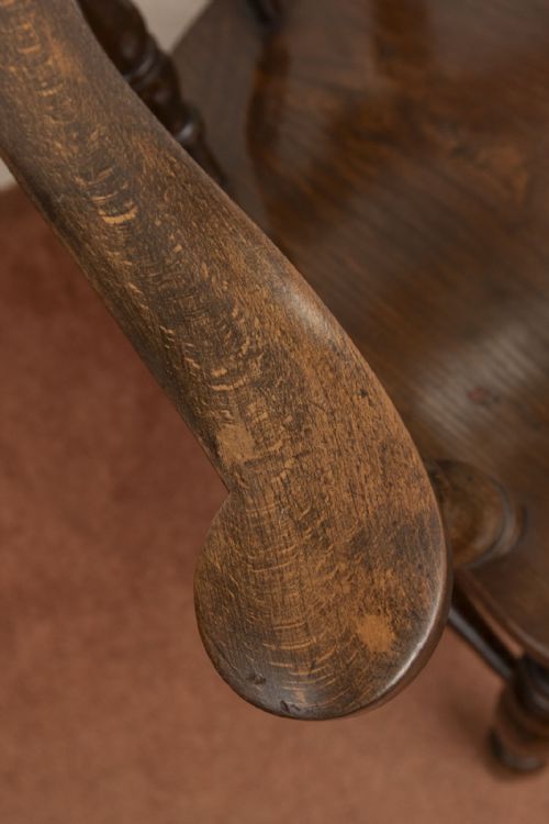 GOOD NINETEENTH CENTURY SMOKERS BOW CHAIR - ADDITIONAL PHOTO 5