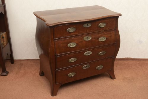rare 18th century dutch bombe four drawer chest - CATEGORY: ANTIQUE CHEST OF DRAWERS - DATED 18TH CENTURY