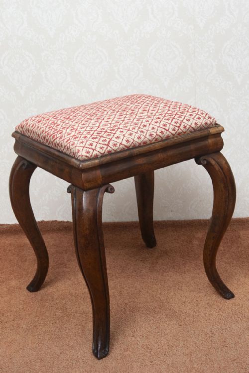 GOOD VICTORIAN SOLID ROSEWOOD FOOT STOOL - ADDITIONAL PHOTO 4