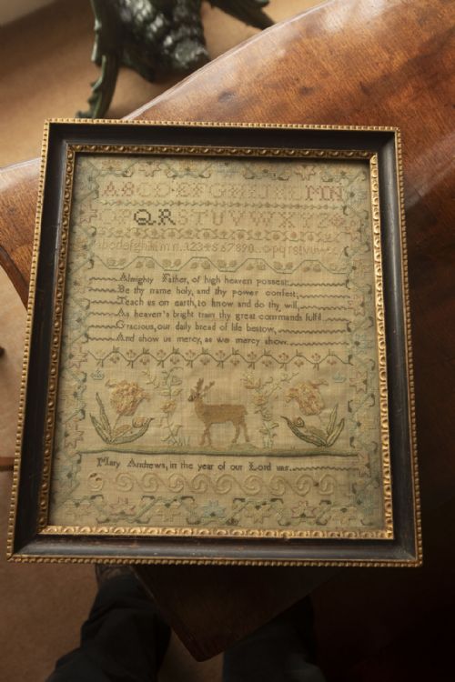 FRAMED SAMPLER BY MARY ANDREWS DATED 1815 - ADDITIONAL PHOTO 3