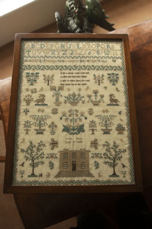 framed sampler by louisa adams aged 11 years - CATEGORY: ANTIQUE MISCELLANEOUS - DATED 1800