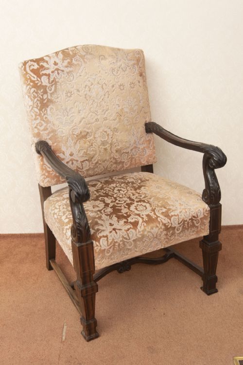 ANTIQUE PADOUK WOOD ARMCHAIR - ADDITIONAL PHOTO 4