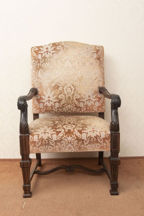 ANTIQUE PADOUK WOOD ARMCHAIR - ADDITIONAL PHOTO 9