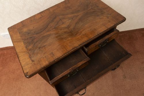 GEORGE III WALNUT LOW BOY WITH THREE DAWERS - ADDITIONAL PHOTO 2