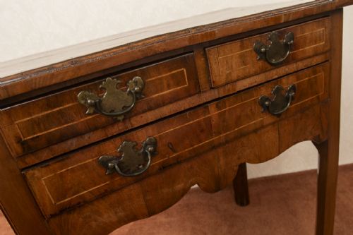 GEORGE III WALNUT LOW BOY WITH THREE DAWERS - ADDITIONAL PHOTO 5