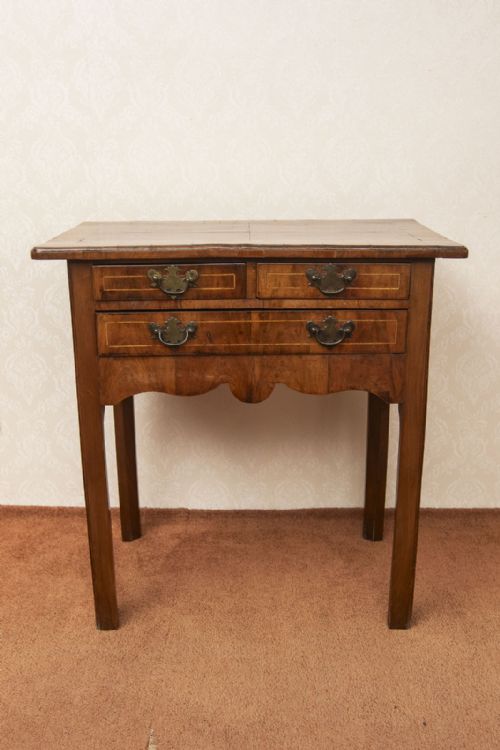 GEORGE III WALNUT LOW BOY WITH THREE DAWERS - ADDITIONAL PHOTO 6