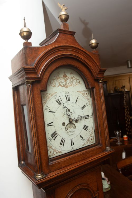 LONGCASE CLOCK WITH ENAMEL FACE BY JN WRIGHT LINTON - ADDITIONAL PHOTO 1