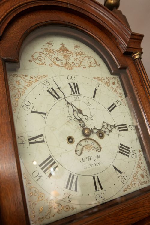 LONGCASE CLOCK WITH ENAMEL FACE BY JN WRIGHT LINTON - ADDITIONAL PHOTO 2