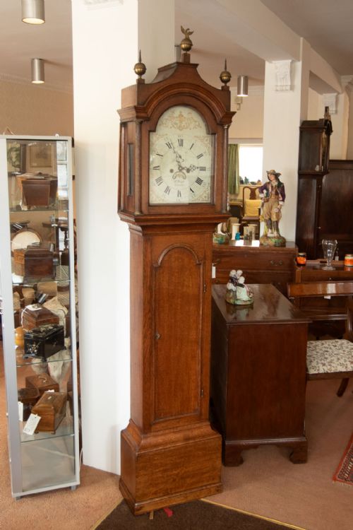 LONGCASE CLOCK WITH ENAMEL FACE BY JN WRIGHT LINTON - ADDITIONAL PHOTO 5