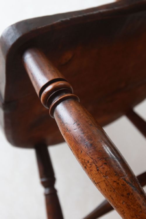 GOOD LOW BACK WINDSOR CHAIR IN YEW WOOD - ADDITIONAL PHOTO 3