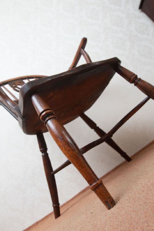 GOOD LOW BACK WINDSOR CHAIR IN YEW WOOD - ADDITIONAL PHOTO 6