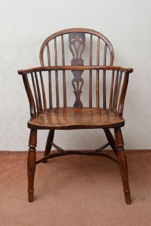 GOOD LOW BACK WINDSOR CHAIR IN YEW WOOD - ADDITIONAL PHOTO 8