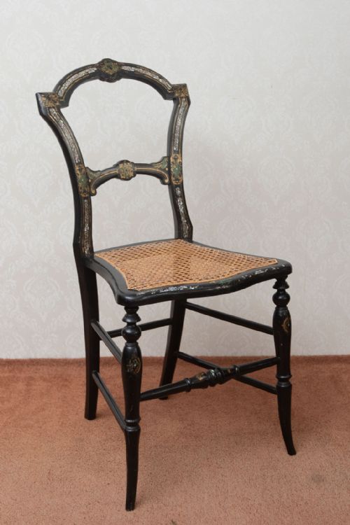 PRETTY VICTORIAN CANE SEATED BEDROOM CHAIR - ADDITIONAL PHOTO 1