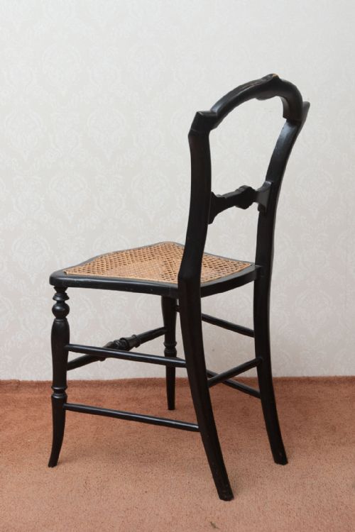 PRETTY VICTORIAN CANE SEATED BEDROOM CHAIR - ADDITIONAL PHOTO 8