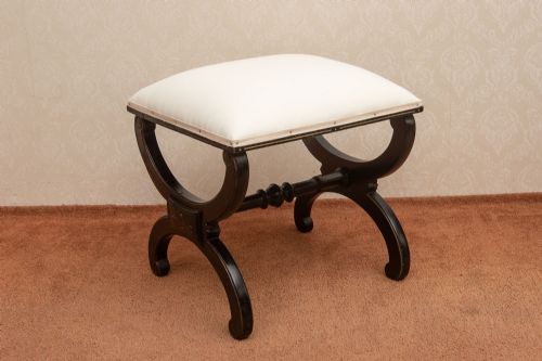 VICTORIAN EBONIZED AND GILT STOOL FROM THE AESTHETIC PERIOD - ADDITIONAL PHOTO 6