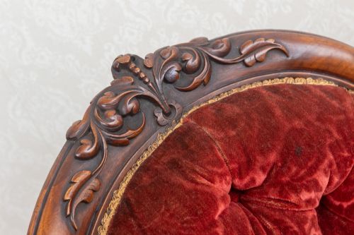 VICTORIAN LADIES CHAIR FRAMED IN WALNUT - ADDITIONAL PHOTO 3