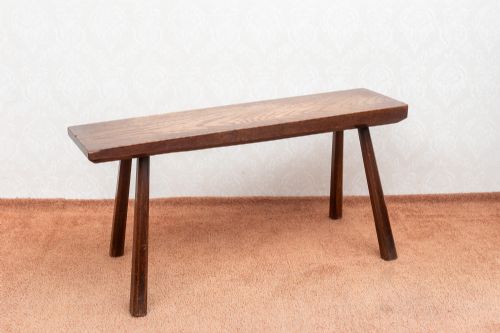 a vintage country made ash stool - CATEGORY: ANTIQUE STOOLS - DATED 1900