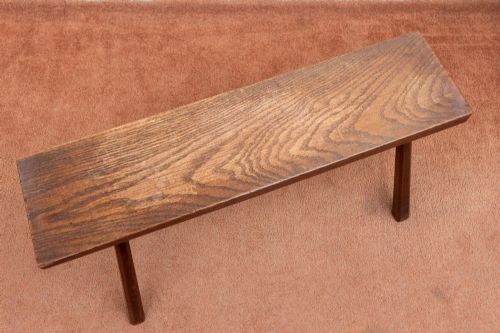 A VINTAGE COUNTRY MADE ASH STOOL - ADDITIONAL PHOTO 1